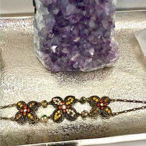 Gold and Orange Metal Bracelet